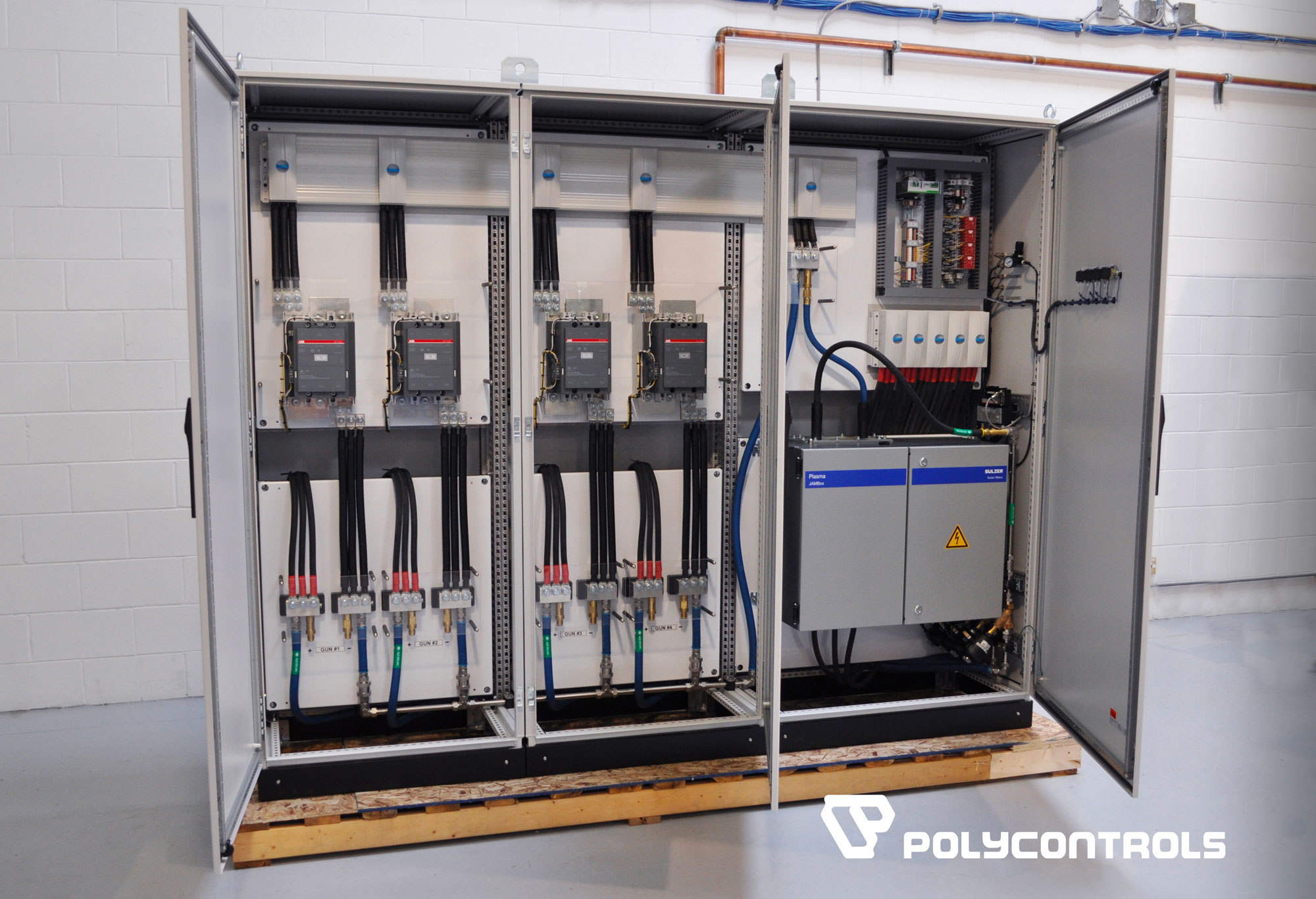 Polycontrols Switchover for thermal plasma spray system - 4 Guns