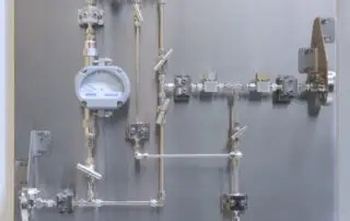 Panel-mounted High-Pressure & High Temp VA-Meter used for industrial valve purge application. | Polycontrols